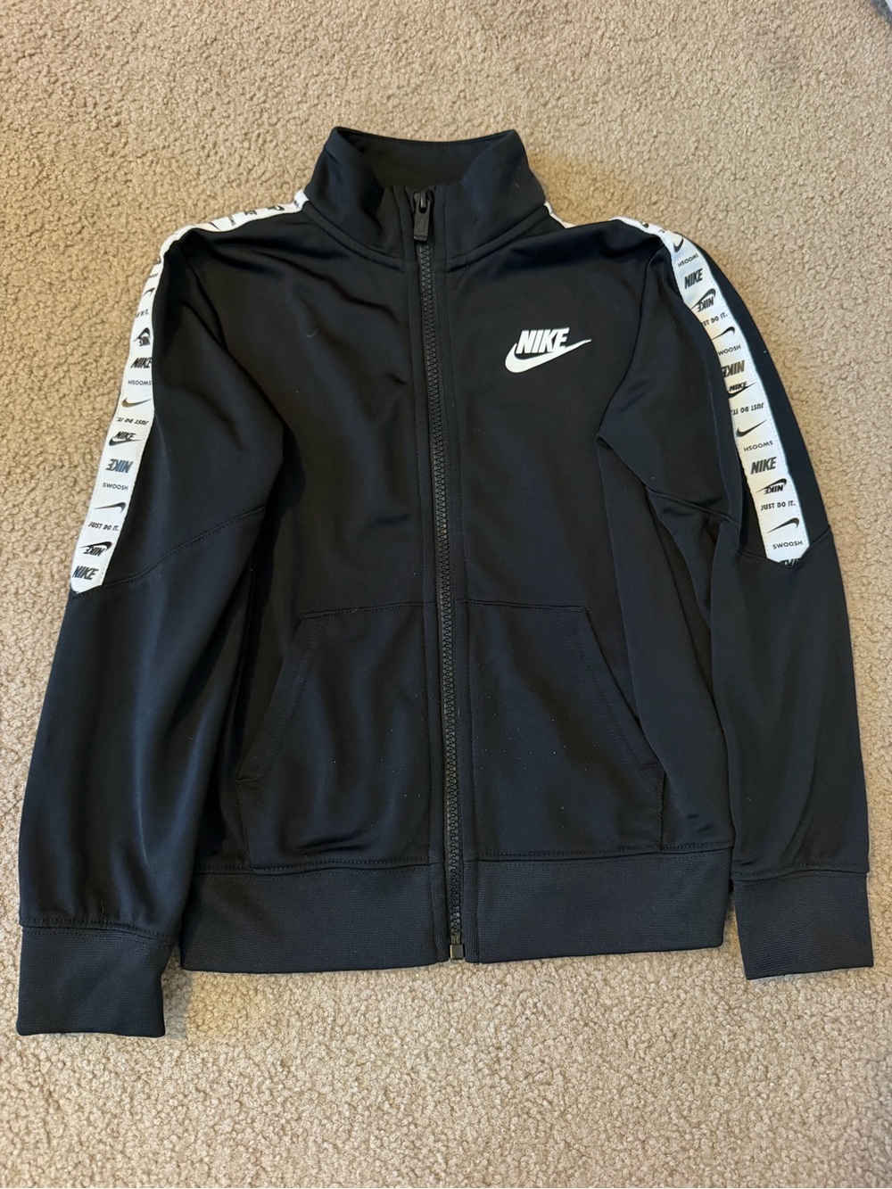 Nike Black Full-Zip Track Jacket with White Logo